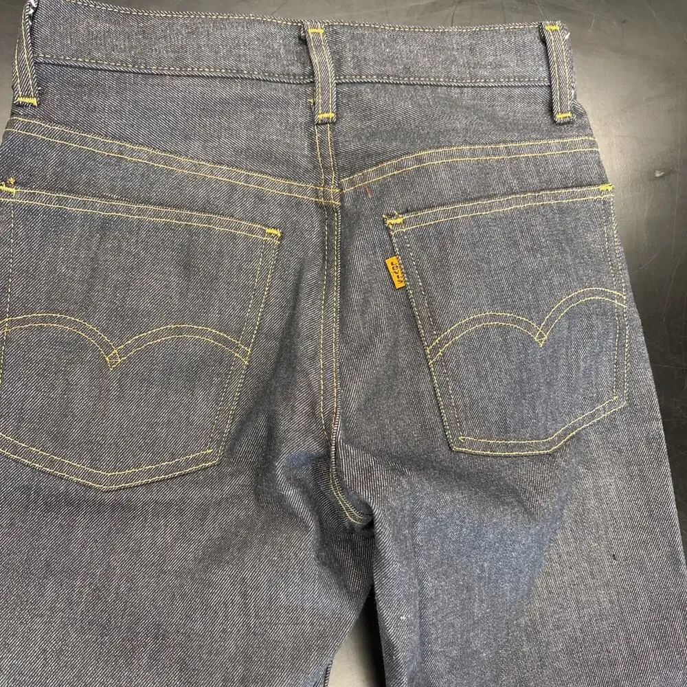 VTG 70s Orange Tab And Stitch Levi’s Wide Leg Blue Jeans Never Worn 28 X‎ 33
